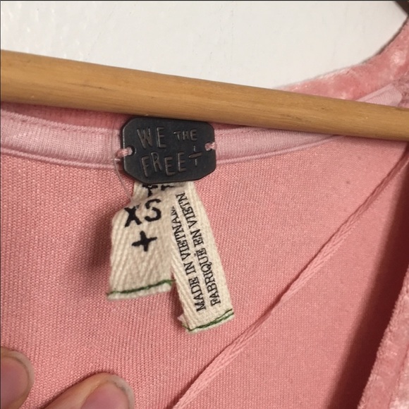 free people velvet oversized tunic dress pink xs - Picture 3 of 6